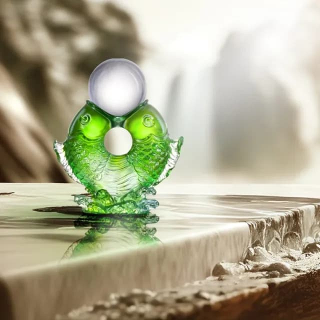 【琉璃工房 LIVING】雙魚轉如意 入厝禮/畢業禮物(畢業/禮品/典藏/水晶/琉璃/祝福)