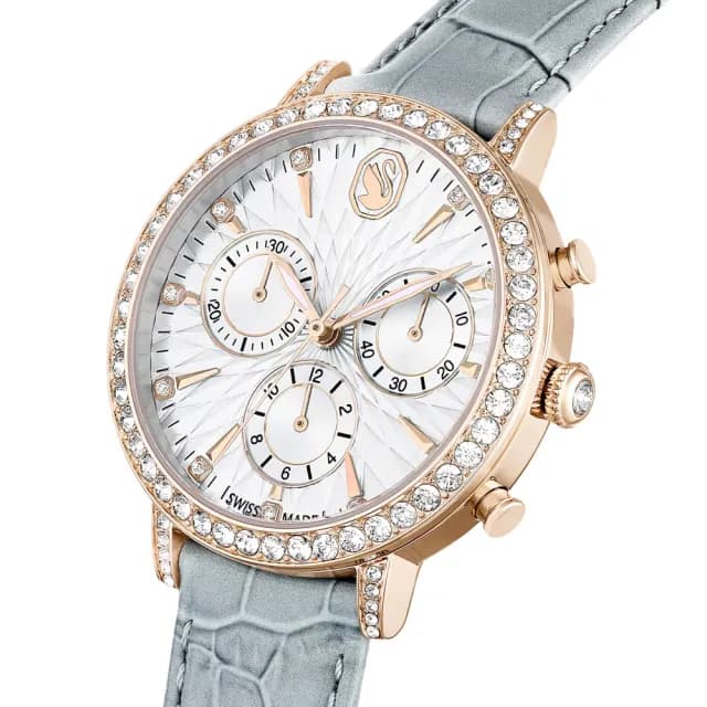 【SWAROVSKI 施華洛世奇】Matrix Tennis Chrono 計時手錶-36mm灰色 雙11最低價(5702851)