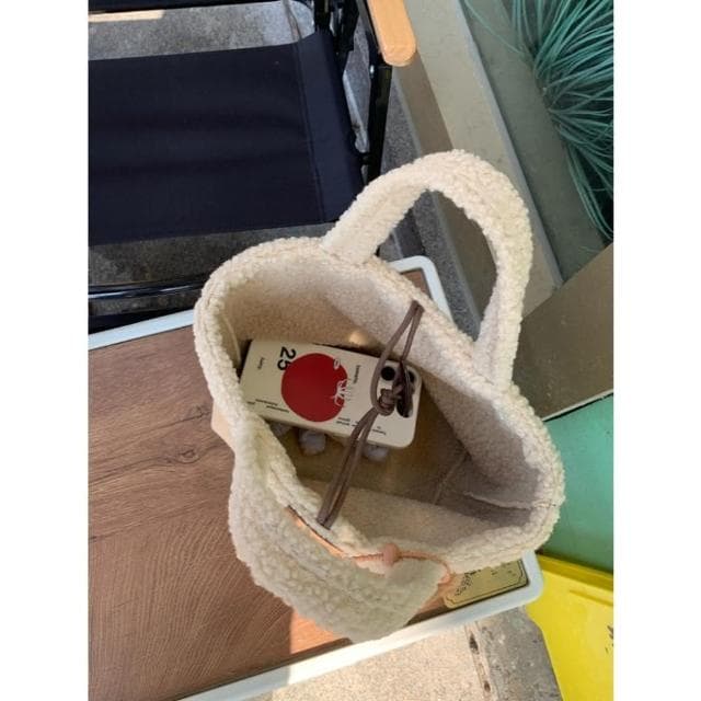 【MDMS】母親節禮物 羊羔絨迷你手提包 韓國ins暖冬托特包 毛絨質感女包 簡約百搭 小清新休閒提袋 B226