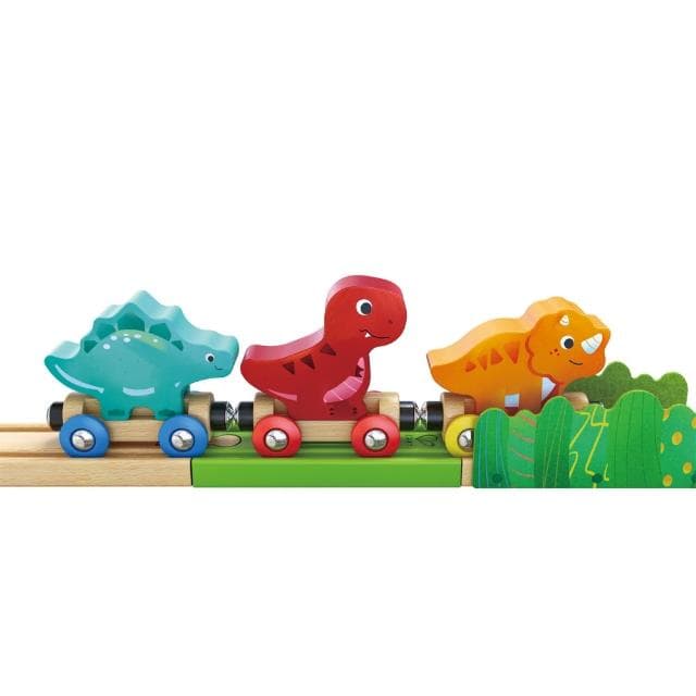 【德國Hape】恐龍世界火車軌道組玩具盒27件組_附收納箱(降臨曆/聖誕禮物/生日禮物/倒數月曆)