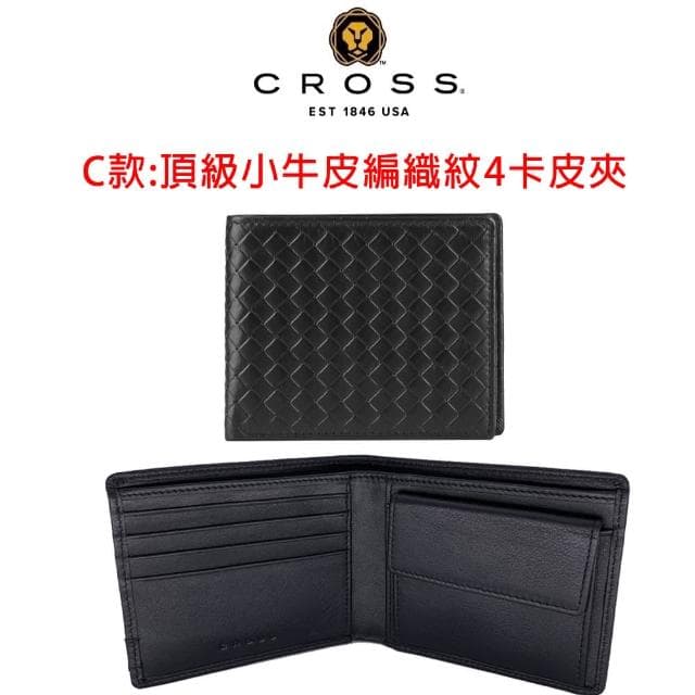【CROSS】限量2折 頂級小牛皮男用短夾皮夾 全新專櫃展示品(買一送一好禮 禮物/送禮/現貨)