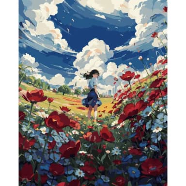 【ArtLife 藝術生活】DT148風的少女40*50CM(數字油畫 DIY DIY數字油畫 交換禮物 畫畫玩具)
