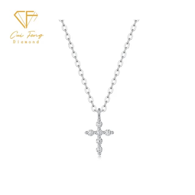 【CF鑽飾】項鍊 莫桑鑽《耶和華》(12分 十字架 項鏈 雙11限定 禮物 求婚 生日 生日)