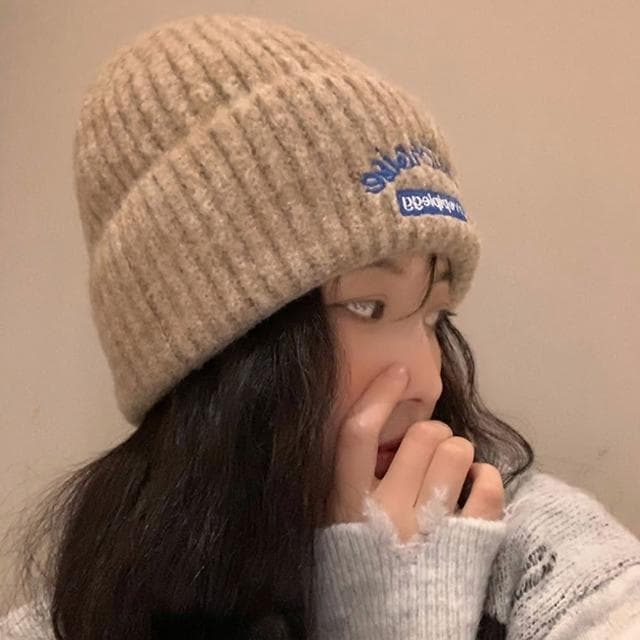 【MoonDy】毛帽 冷帽 針織帽 毛線帽 防寒帽 保暖帽 鹽系穿搭 美式復古 顯臉小帽子 顯臉小帽子 情侶款 禮物