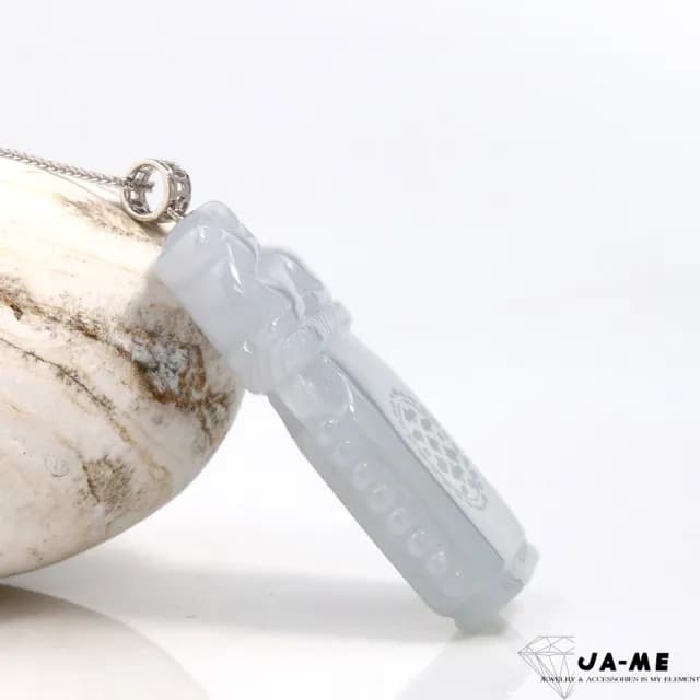 【JA-ME】天然A貨翡翠冰種淡紫招財貔貅925銀項鍊(77購物節/禮物/現貨)
