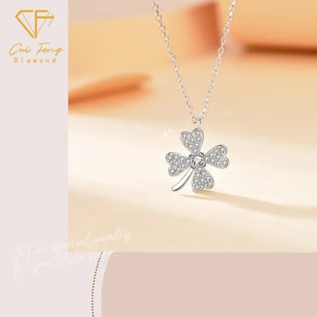 【CF鑽飾】項鍊 莫桑鑽《幸運眷顧》(1克拉/50分選 雙11限定 情人節 項鏈 求婚 生日 禮物)