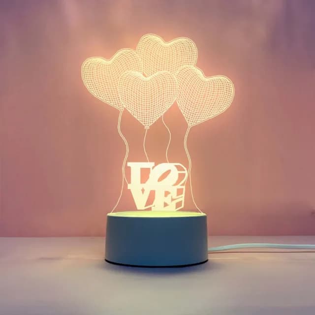 【A-ONE 匯旺】7色LED小夜燈 愛心氣球LOVE 壓克力裝飾燈 氛圍燈 氣氛燈 造型燈 生日禮物