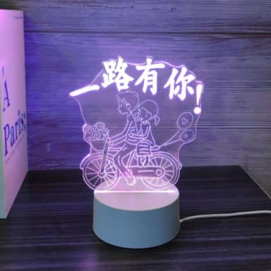 【A-ONE 匯旺】七色立體LED裝飾燈 一路有你 氛圍燈 檯燈 床頭燈 臥室燈 生日禮物
