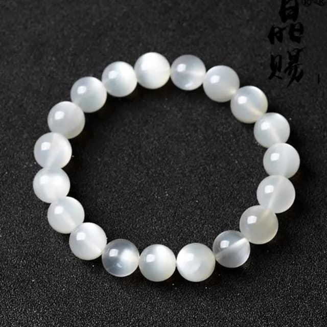 【Penny珮妮】6A級白月光石奶油體手鍊8mm(母親節 交換禮物 送女友 生日禮物 情人節 尾牙 新年 結婚)