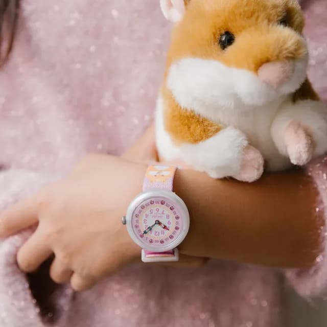 【Flik Flak】兒童手錶 CUDDLY HAMSTER /靜音無秒針/兒童禮物/安全防水/瑞士製造 FBNP235(31.85mm)