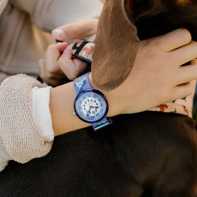 【Flik Flak】兒童手錶 CUTIE PUPPY /靜音無秒針/兒童禮物/安全防水/瑞士製造 FBNP237(31.85mm)