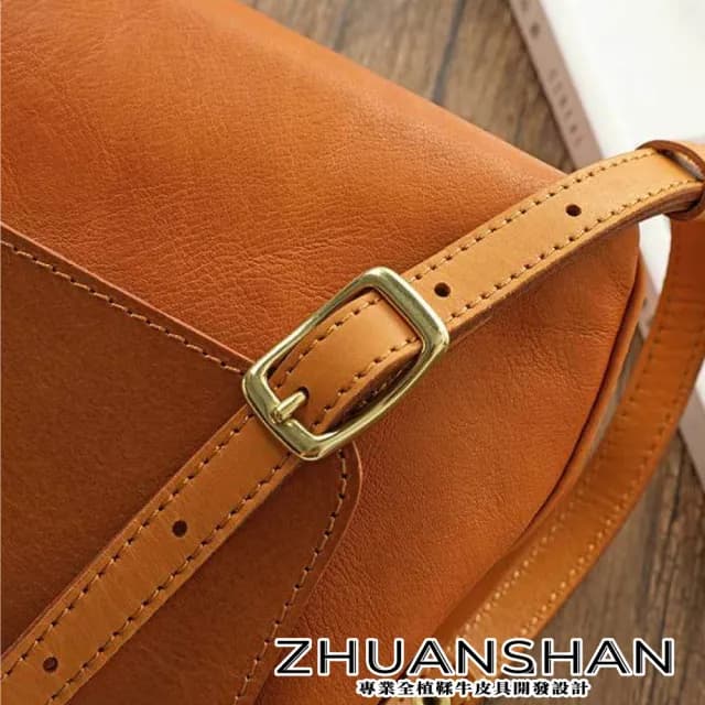 【ZHUANSHAN】情人節禮物 真皮 植揉牛皮黃銅五金純色手提包 肩背包(真皮包包 咖啡色／棕色／墨綠色／黃色／