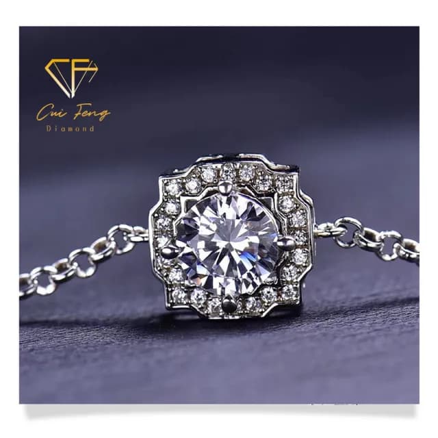 【CF鑽飾】手鍊 莫桑鑽《經典海瑞》(1克拉 雙11限定 鑽石 手鏈  聖誕 交換禮物 求婚  生日)