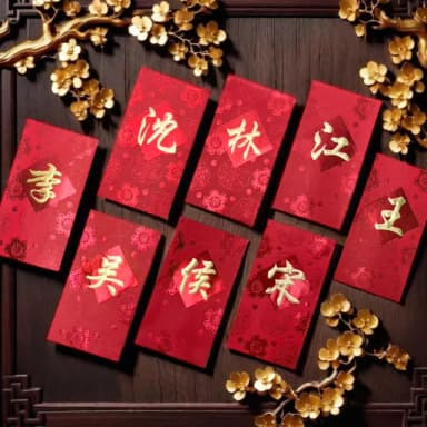 【六分埔禮品】2~9筆劃-百家姓紅包10入(過年新年快樂春節小物婚慶春酒尾牙姓氏紅包姓名紅包)
