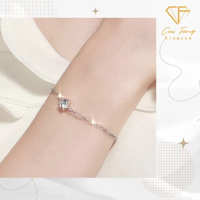 【CF鑽飾】手鍊 莫桑鑽《珍愛六爪》(1克拉 雙11限定 情人節 鑽石 手鏈 禮物 求婚 生日)