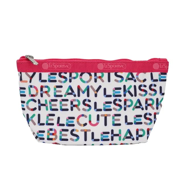 【Lesportsac】小型收納梯形化妝包 送禮 禮物 女包 男包 情人節禮物(趣味字母)
