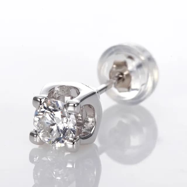 【DOLLY】0.30克拉 天然鑽石 F/VS2 完美車工14K金單邊鑽石耳環(母親節 長輩送禮 交換禮物首選)