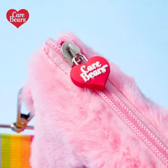 【Care Bears】美國彩虹熊愛心熊毛絨大容量化妝包筆袋旅行包(閨蜜女友女兒老婆生日聖誕交換禮物