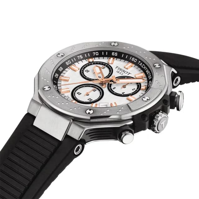 【TISSOT 天梭】T-RACE 競速系列三眼計時手錶 禮物 送禮 推薦(T141.417.17.011.00 / T1414171701100)