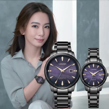 【CITIZEN 星辰】紫夜星河 光動能情侶手錶 對錶 畢業 禮物 推薦(BM7595-89X+EW2595-81X)