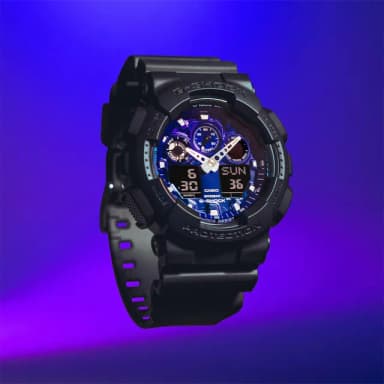 【CASIO 卡西歐】G-SHOCK 熾熱火焰系列 雙顯手錶 送禮 禮物 推薦(GA-100FL-1A)