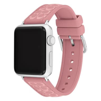【COACH】Apple Watch 錶帶 38/40/41mm適用 矽膠錶帶 粉紅色 母親節 送禮 禮物(不含手錶)
