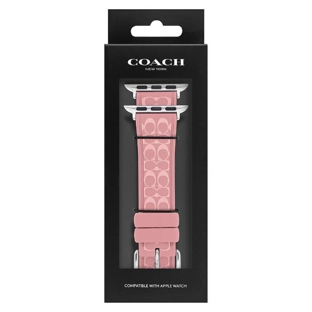 【COACH】Apple Watch 錶帶 38/40/41mm適用 矽膠錶帶 粉紅色 母親節 送禮 禮物(不含手錶)