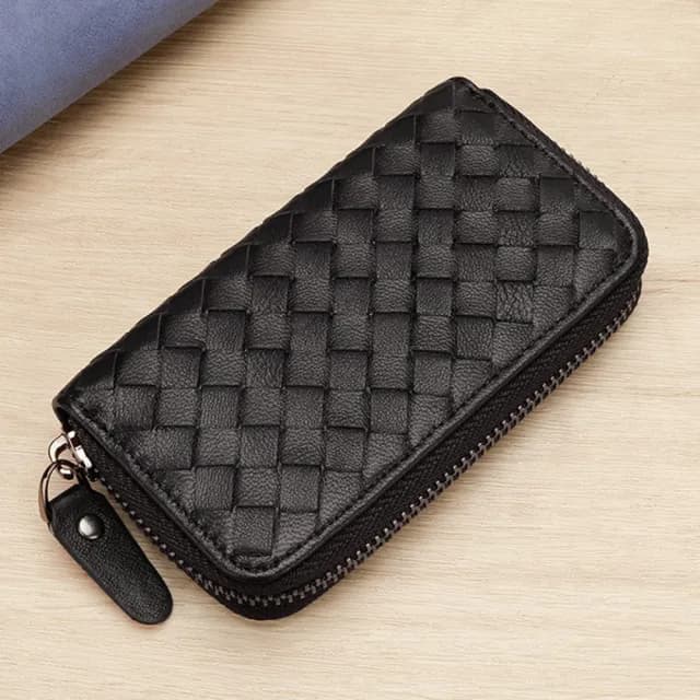 【MoonDy】雙11 零錢鑰匙包 女錢包 真皮鑰匙包 多功能收納包 機車鑰匙包 羊皮包包 編織鑰匙包 門用鑰