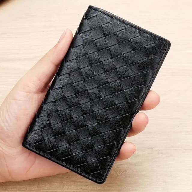 【MoonDy】雙11 錢包 卡包 卡夾 信用卡包 羊皮編織卡包 卡夾  卡夾 男卡包