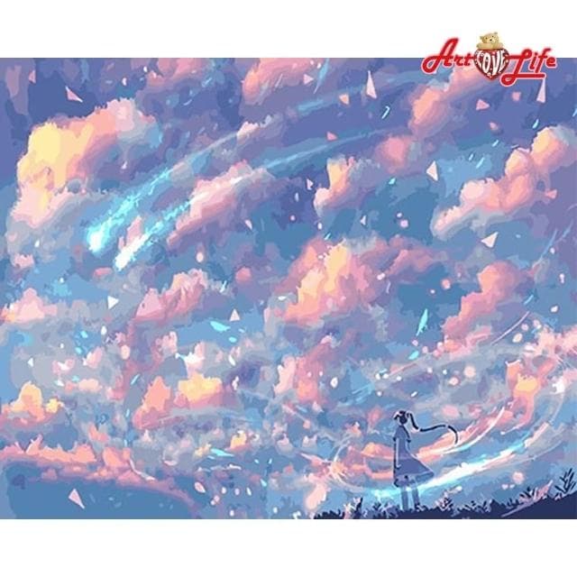 【ArtLife 藝術生活】66511燦爛星空40*50CM(數字油畫 DIY DIY數字油畫 交換禮物 畫畫玩具)