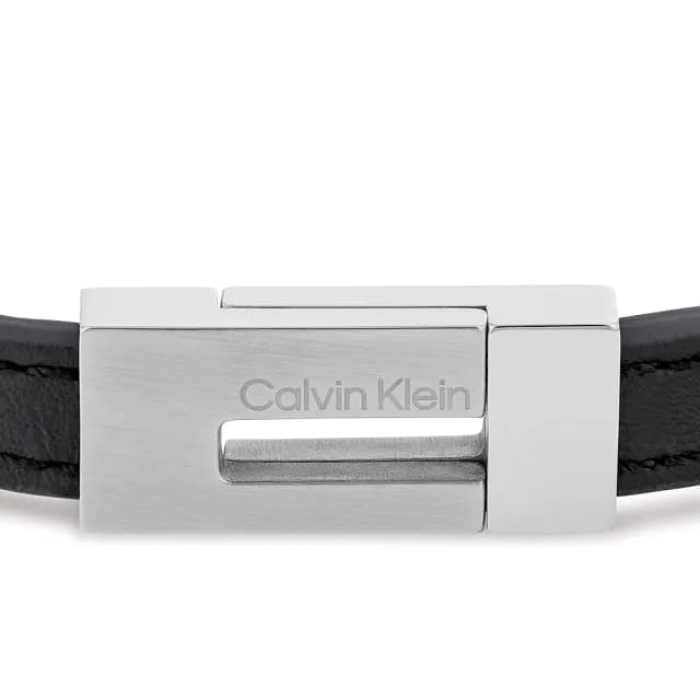 【Calvin Klein 凱文克萊】CK Exposed 廣告款 男士皮革手環 聖誕節 禮物(35100020)