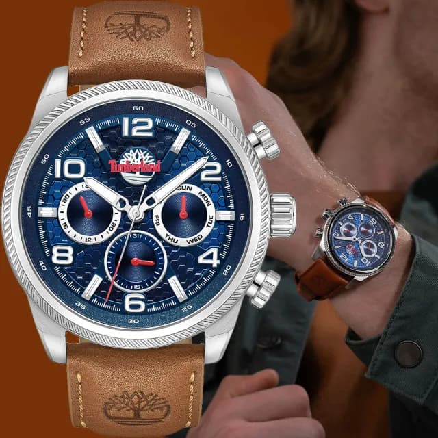 【Timberland】天柏嵐  HENNIKER II 三眼多功能手錶-藍/46mm 禮物 送禮 推薦(TDWGF0028705)