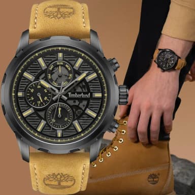 【Timberland】天柏嵐 HAMPTON 齒輪風格三眼手錶-46mm 禮物 送禮 推薦(TDWGF0056101)