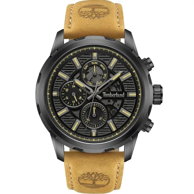 【Timberland】天柏嵐 HAMPTON 齒輪風格三眼手錶-46mm 禮物 送禮 推薦(TDWGF0056101)