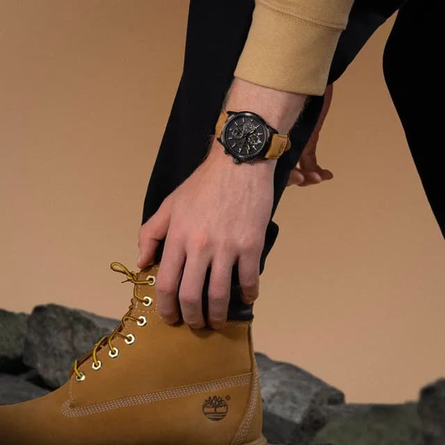【Timberland】天柏嵐 HAMPTON 齒輪風格三眼手錶-46mm 禮物 送禮 推薦(TDWGF0056101)