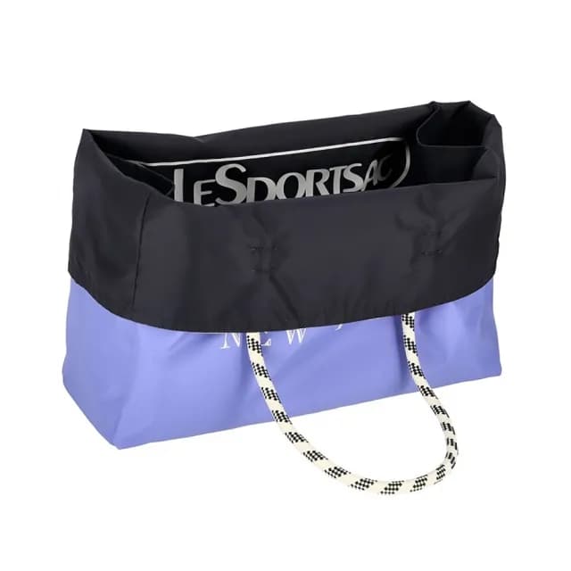 【Lesportsac】大型雙面托特包 送禮 禮物(藍紫色簡約風)