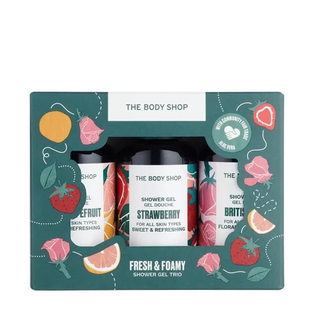 【THE BODY SHOP 美體小舖】三小福果香沐浴原裝禮盒(原裝禮盒 交換禮物)