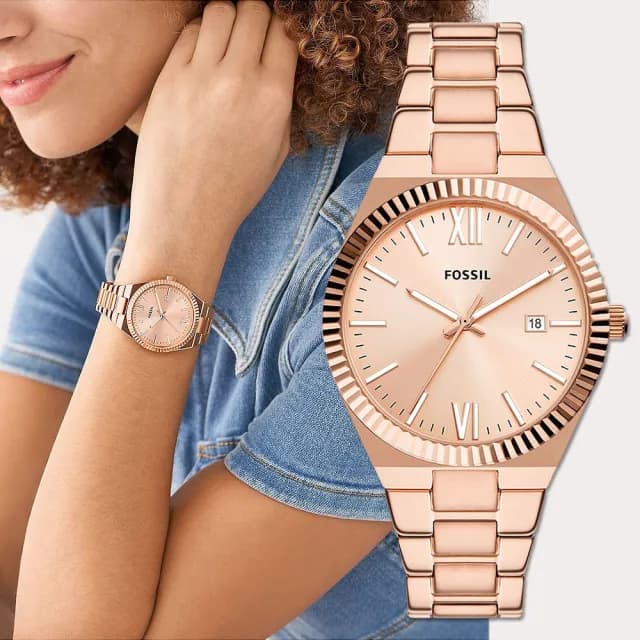 【FOSSIL】Scarlette 玫瑰金手錶-38mm 禮物 送禮 推薦(ES5258)