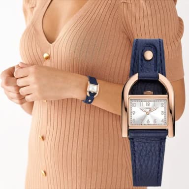 【FOSSIL】Harwell 復古鎖頭造型女錶-28mm 禮物 送禮 推薦(ES5266)