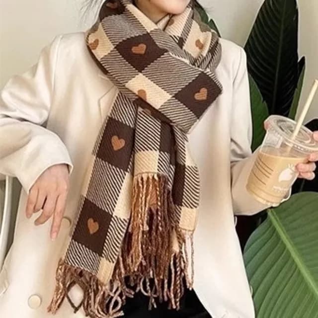 【LEESA】保暖圍巾\羊絨圍巾\保暖圍脖\圍巾\披巾\女圍脖\厚圍巾\韓國圍巾\披肩圍巾\發熱圍