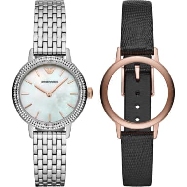 【EMPORIO ARMANI】亞曼尼 女仕手錶 套錶組-32mm 母親節 送禮 禮物(AR80020)