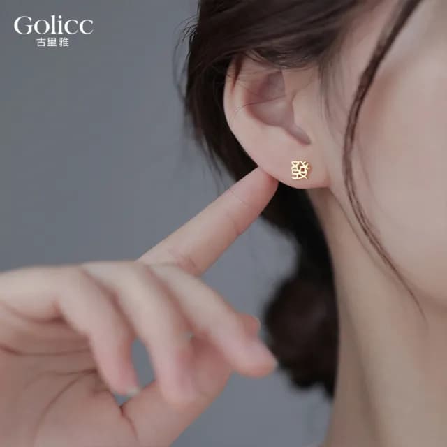 【Golicc】耳環 新年喜氣 發財暴富(七夕 情人節 生日 飾品 耳釘 耳飾 耳墜 禮物)