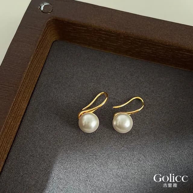 【Golicc】耳環 法式輕奢 珍珠復古氣質(七夕 情人節 生日 飾品 耳釘 耳飾 耳墜 禮物)
