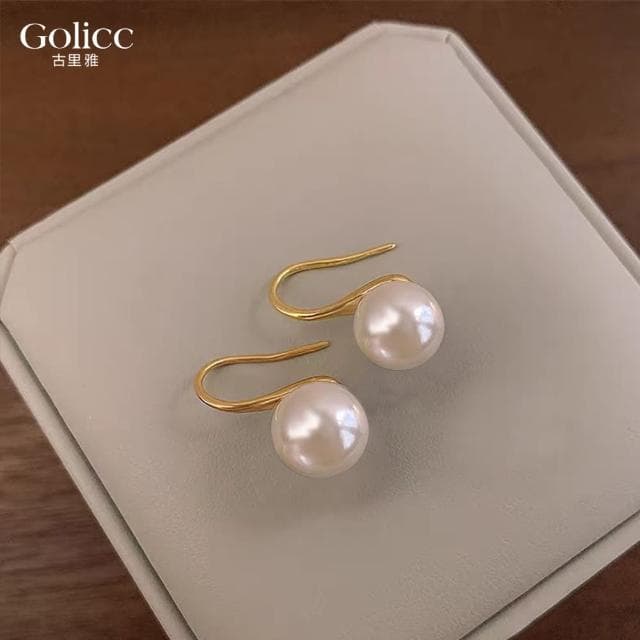 【Golicc】耳環 法式輕奢 珍珠復古氣質(618 七夕 情人節 生日 飾品 耳釘 耳飾 耳墜 禮物)