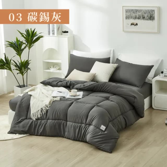 【DeKo岱珂】買一送一 韓版可水洗石墨烯棉被/冬被 2KG(十色任選 180×210cm)