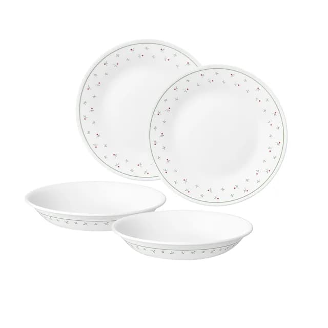 【CorelleBrands 康寧餐具】莓好時光4件式餐盤組(6吋平盤x2+6吋深盤x2)
