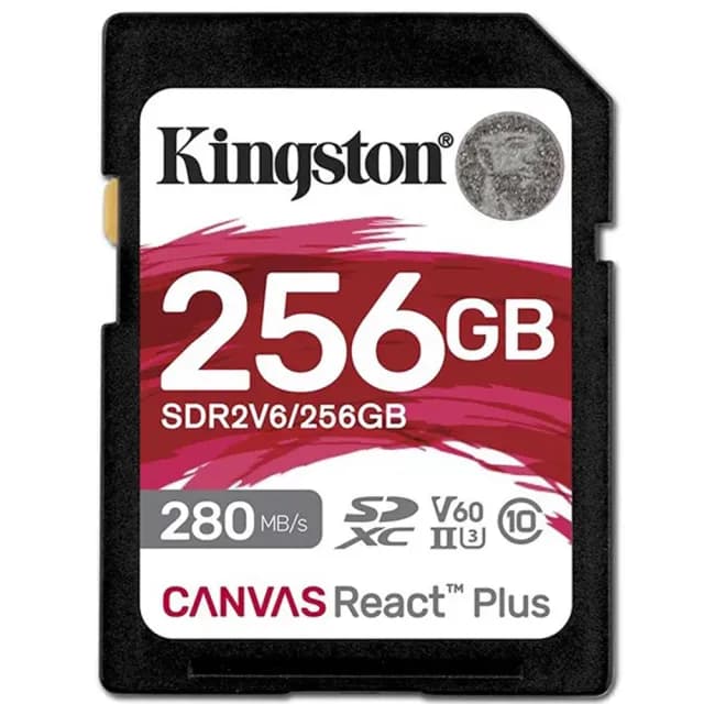 【Kingston 金士頓】256GB SDXC Canvas React Plus V60 280MB SDR2V6/256GB UHSII 記憶卡(相機記憶卡)