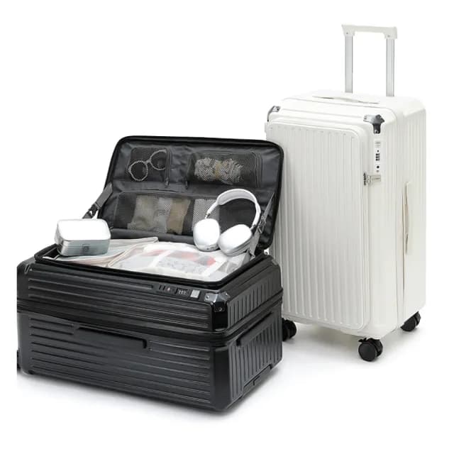 【Clook 鹿客家居】26吋前開防撞行李箱(防爆拉鍊 大容量行李箱 旅行箱 託運箱 拉桿箱 密碼鎖行李箱)