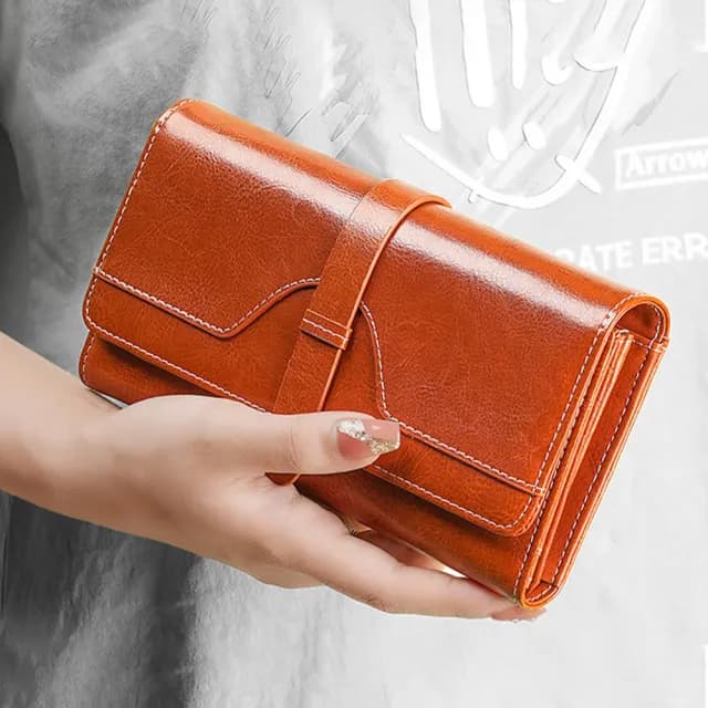 【MoonDy】雙11 錢包 牛皮錢包 長皮夾 三折錢包 信封包 長夾 防盜刷 手拿包