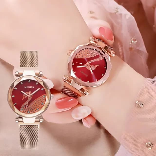 【華麗閃耀】天鵝鑲鑽米蘭錶帶手錶(磁吸錶帶 休閒錶 兒童錶 女錶 考場 女士錶 腕錶 商務錶)